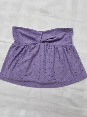 SHEIN Lavender Eyelet Twist-Front Tube Top
